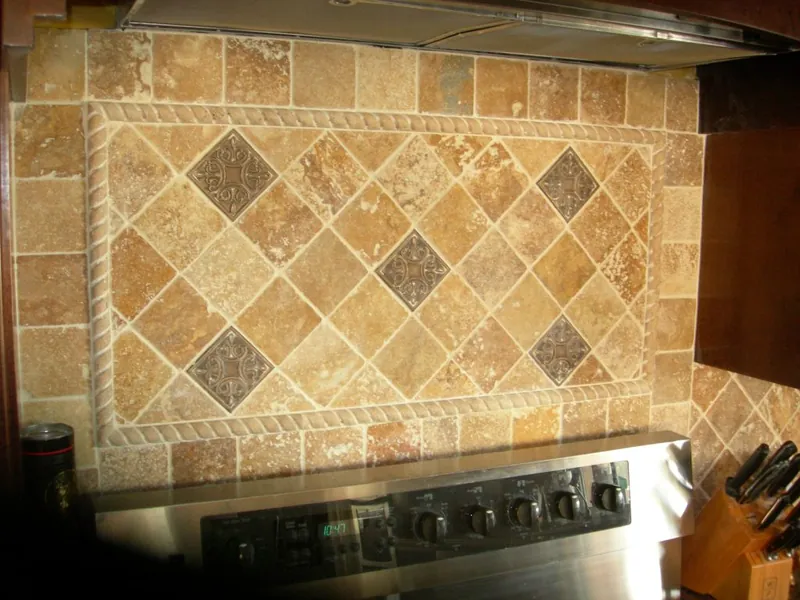 Decorative tile backsplash